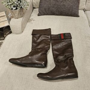 Authentic GUCCI Leather Boots 35.5G